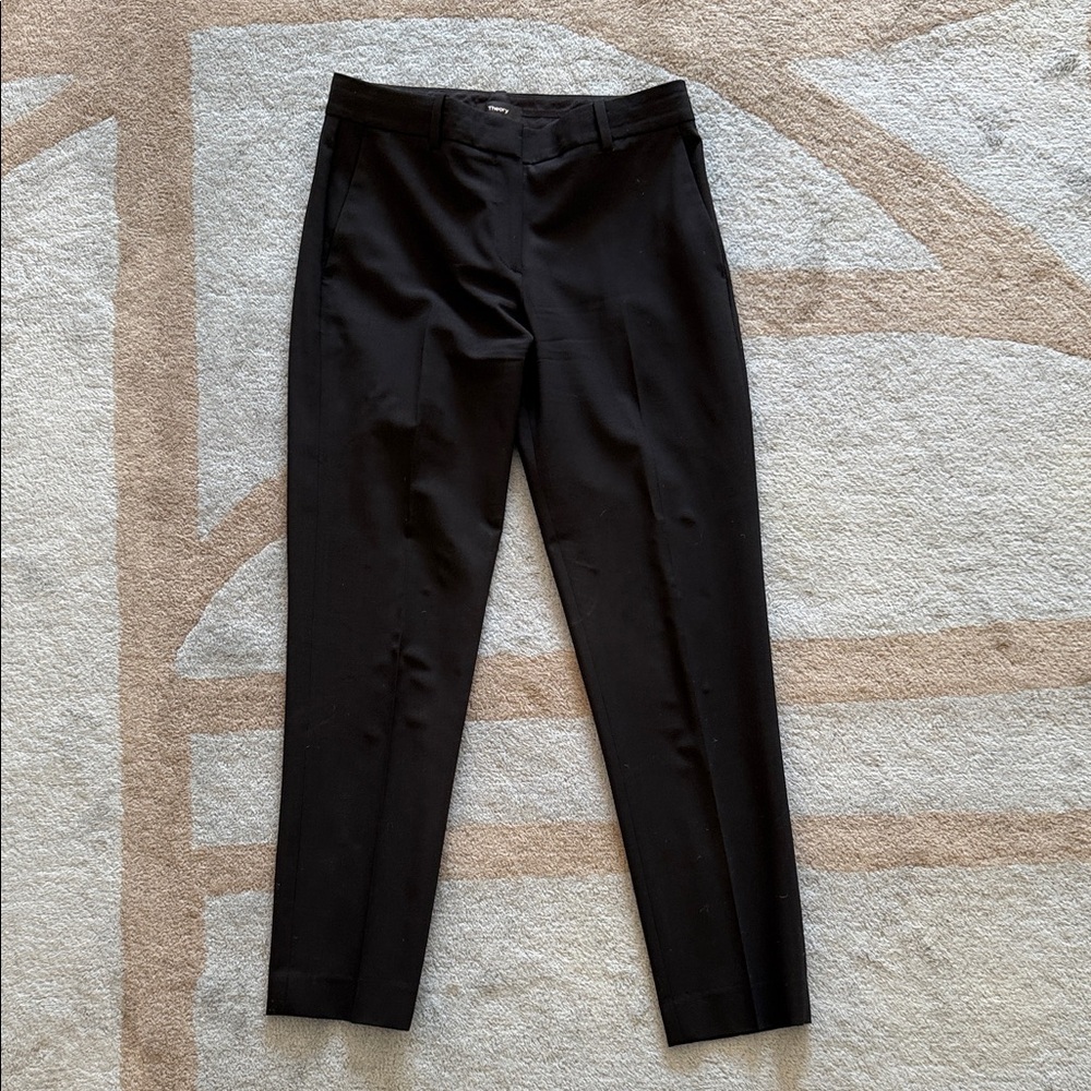 Women’s Theory Black Wool Cropped Dress Pants Size 0